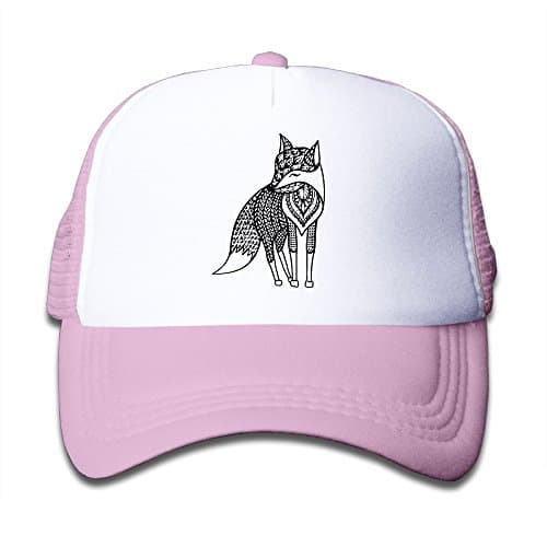 Fox Boy & Girl Grid Baseball Caps Adjustable Nice Icon Trucker Hat Fashion Pink