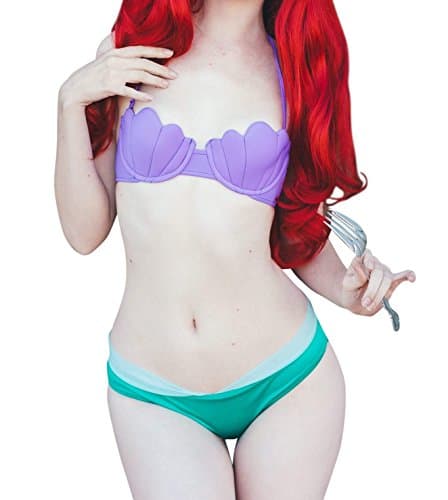 Seashell Mermaid Shell Pinup Green Mesh Costume Bikini Bottom