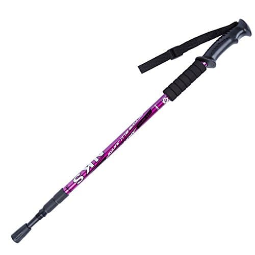 Adjustable AntiShock Trekking Hiking Walking Stick Pole 3-section 66cm-135cm/ 26 " to 53 " 9+0 (Purple)