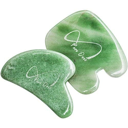 Premium Gua Sha Tools Scraping Massage Set | Made of 100% Real Jade | Release Natural Trigger Points | Great for Face, Neck, Back, Arms, Legs and Body | Free Storage Bag and Beginner Guide!