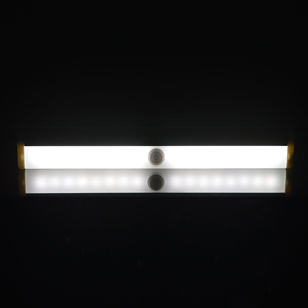 Rechargeable Motion Sensing Light, Cordless Portable LED Light for Closet Hallway Bathroom, Magnetic Strip Mount, White - JVR LH42W