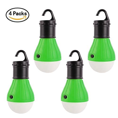 4 Packs LED Tent Light Emergency Light Camping Lantern Lamp Battery Powered Waterproof Portable Bulb Outdoor Equipment for Hiking Fishing Camping