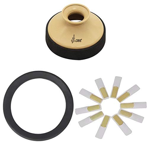 Dreamitpossible Saxophone Accessories Mute Silencer+ Bell Protector Ring+Reeds for Alto Sax Accessories