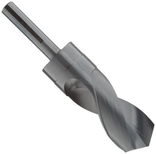 Chicago Latrobe 190F High-Speed Steel Reduced Shank Drill Bit, Black Oxide Finish, Flatted Shank, 118 Degree Conventional Point, 1-5/16" Size
