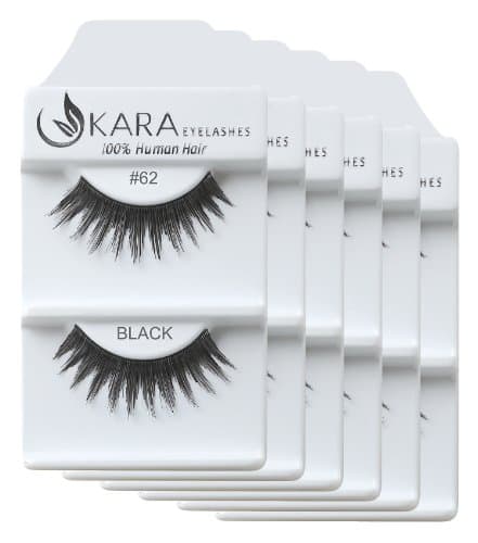 KARA 100% Natural Human Hair Hand Crafted Eyelashes Short, Medium, Long 6Pairs