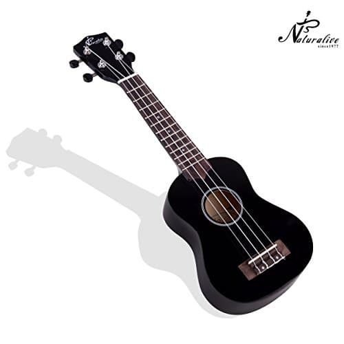 Naturalive 21 Inch Soprano Ukulele, Black