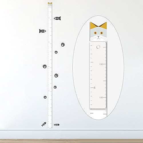 Height Chart for Kids Growth Chart Ruler Wall Decor for Measuring Kids Boys Girls, White (Large 83''x1.97'' with Cartoon)
