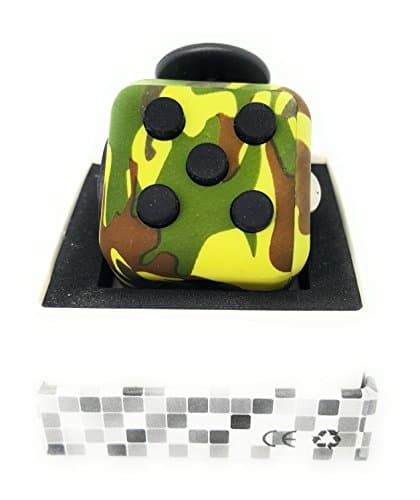 Fidget Box Anxiety & Stress Release Toy - Fidget Box To Express Hyperactivity, Calm Down, Increase Focus - Camo Fidget Cube ADHD Clicker Toy For Children & Adults- Camouflage