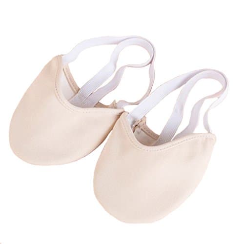 Half Toe Dance Shoe Sole Sock Flat Slipper for Pirouette Ballet Dancers Daily Class Practice and Rhythmic Gymnastic 2 Colors (Beige, M)