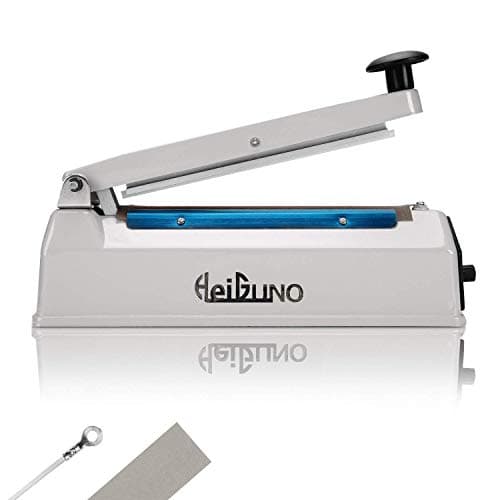 HeiGuno 8" / 200mm 110V Metal Shell Impulse Manual Hand Sealer Heat Sealing Machine Spare Teflon & Sealing Elements