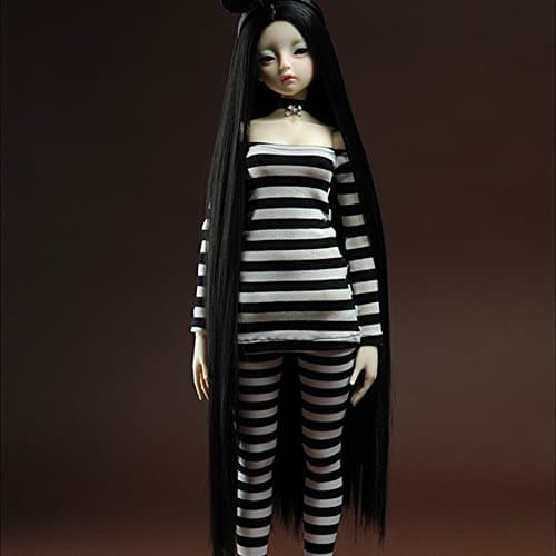 Dollfie SD Size Wig (8-9) Risca Long Straight Wig (Black)