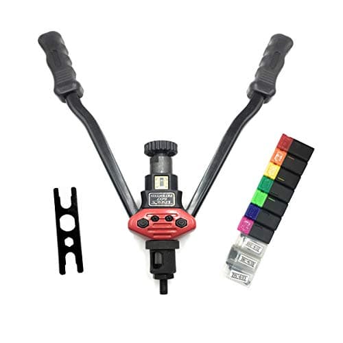 AUXcell BT-607 15 inch Double Hand Rivet Nut Gun Hand,Rivet Nut Setter Kit with Metric And SAE,Alloy steel