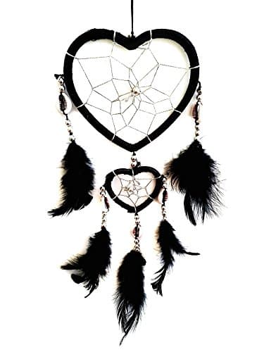 Handmade Heart-shaped Dream Catcher (With a Betterdecor Gift Bag) (black)