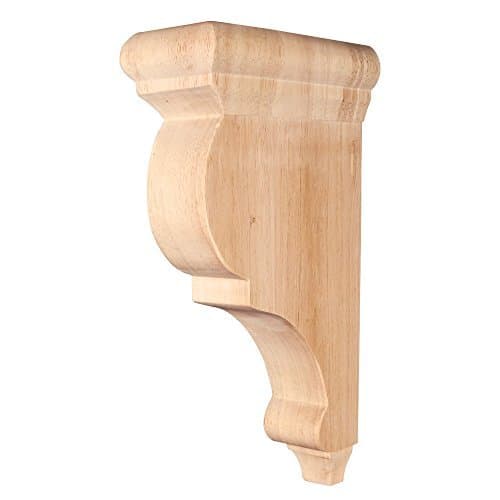 One Pair - Traditional Wood Bar Bracket Corbel - 3 x 6-1/2 x 12 (White Birch) by Wood Corbels