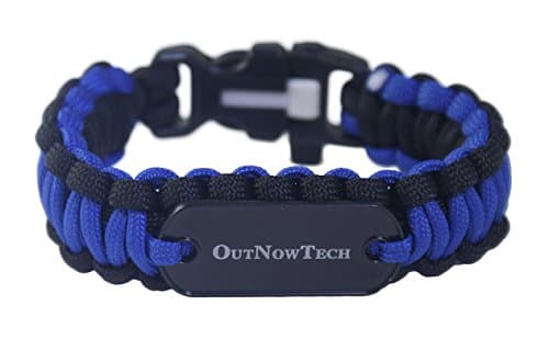 OutNowTech Paracord Survival Bracelet with Whistle and Fire Starter – Easy to Carry Emergency Survival Gear Kit - Unravels to Provide 10ft of Paracord 550