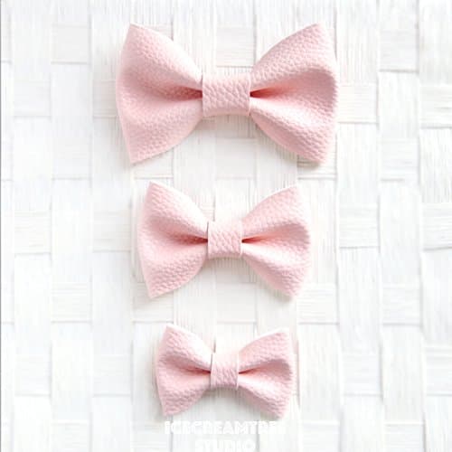 Bow Tie Collar Slide On, Collar Add On Bowtie, Bow Collar Accessories - Faux Leather Pink