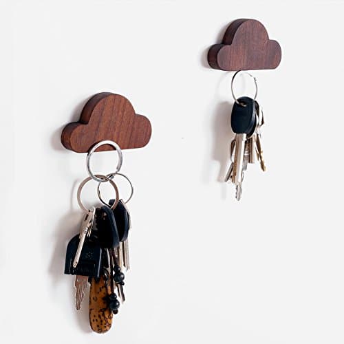 Key Hooks, Cloud Magnetic Wall Key Holder, Creative Novelty Cute Cloud Shape Magnetic Magnets Key Holder Wall Keychains Hanger Home office Decoration (two pack)