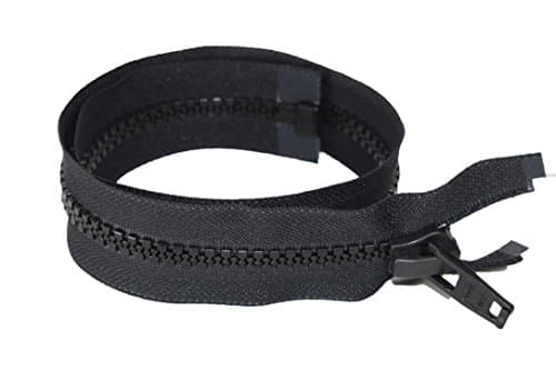 24" Vislon Zipper - YKK #10 Molded Extra-Heavy Separating - Plastic Pull - 580 Black (1 Zipper / Pack)