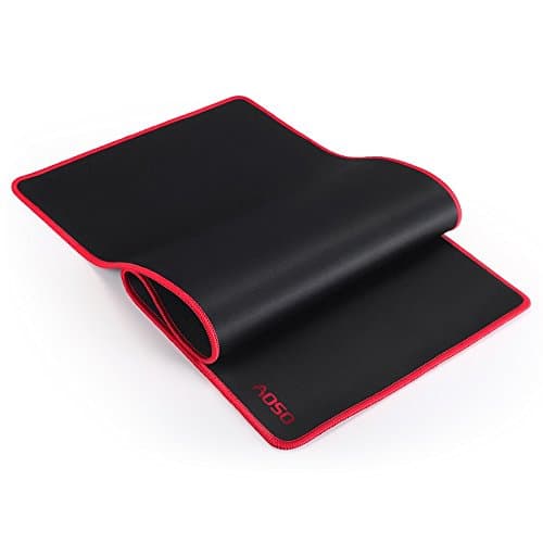 AOSO Gaming Mouse Pad Large Size with Special-Textured Surface Silky Smooth, Gaming Mouse Extended XXL Pad Non-Slip Backing Waterproof Surface & Stitched Edges(Red)