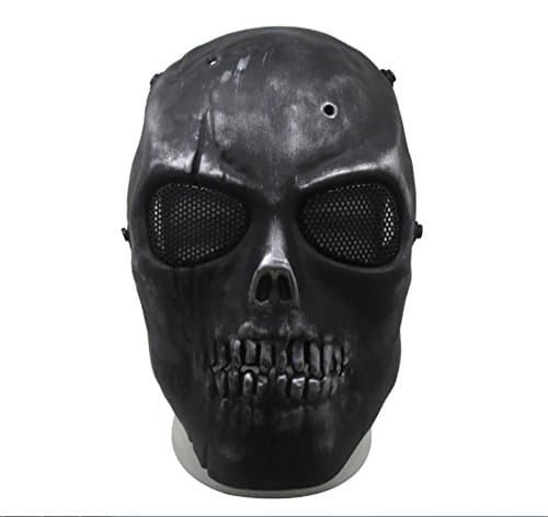 EXOH Useful Army Skull Skeleton BB Gun Full Face Game Protect Safe Mask - Silver Black