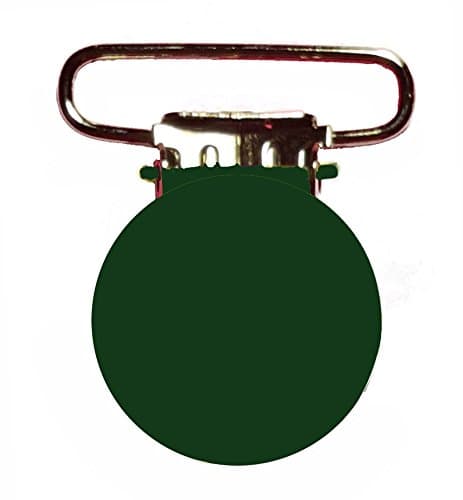 10 Green Enamel Round Face 1 Suspender Clips w/ Rectangle Inserts ...