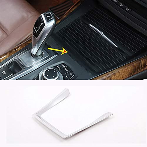 Matte Silver ABS Interior Mouldings Car Center Console Frame Decoration Cup Holder Strip Trim For X5 E70 2008-2013