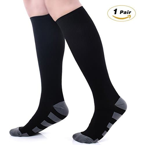Compression Socks for Men & Women, Creativejump Best Athletic Compression Socks Fit for Running, Nurses, Shin Splints, Flight Travel, & Maternity Pregnancy. Boost Stamina, Circulation, Recovery