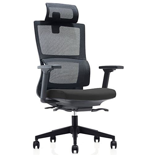 CMO High Back Mesh Ergonomic Office Chair with 2-to-1 Synchro-Tilt Control & Headrest, Big and Tall 360 Degree Swivel Executive Computer Task Chair for Home Office Conference Room