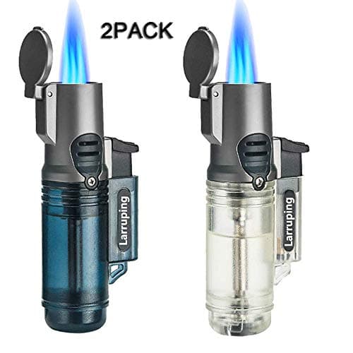 Larruping Jet Torch Lighter Windproof Turbo Triple Flame Gas Butane Refillable Torch Lighter with Butane Window Gadgets for Men