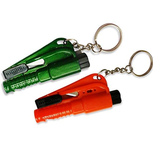 3 in 1 Survival Tool Emergency Car Window Breaker Hammer, Seat Belt Cutter and Emergency Whistle with Key Chain (2)