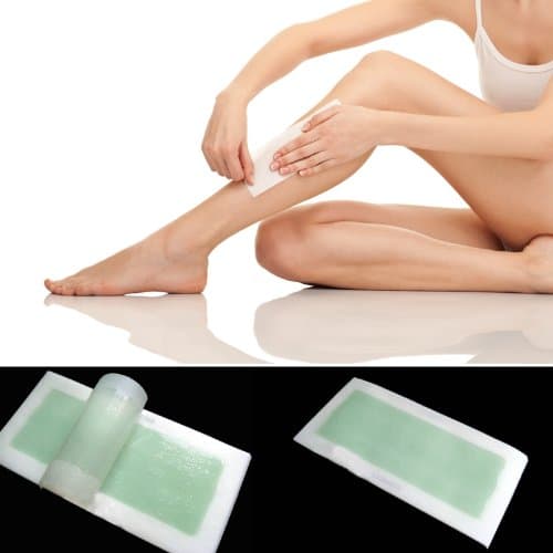 TAMANALA Professional 10 Pcs Aloe Vera Double Side Cold Wax Hair Removal Strip Paper Spa Skin Care for Leg Body Facial Hair