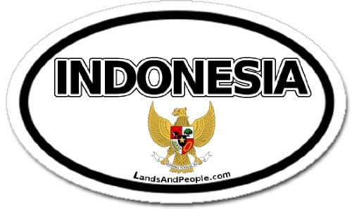 Indonesia Flag Car Bumper Sticker Decal Oval