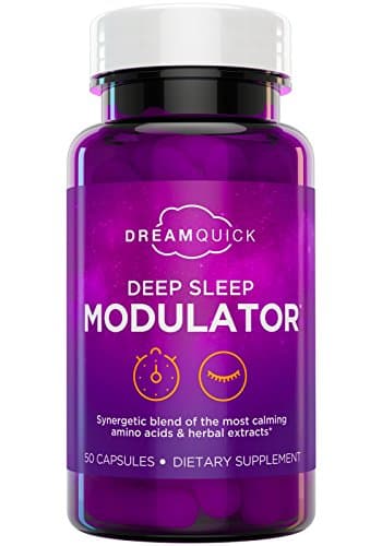 DreamQuick Deep Sleep Modulator - Herbal Extension of Slow-Wave Sleep - Made with Ashwaganda, Skullcap, Rhodiola Rosea, Lavender & Time-Released Melatonin
