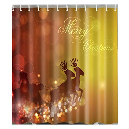 Eureya Shower Curtain for Bathroom,100% Polyester Fabric Christmas Pattern Home Decorative Waterproof Shower Curtains 180x180CM (Christmas Pattern-31)