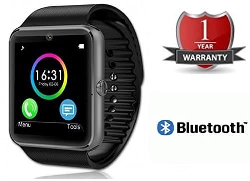 You Gadget GT08 Sim And Memory Card Enabled Smart Watch With Hidden Camera (Gold Black)