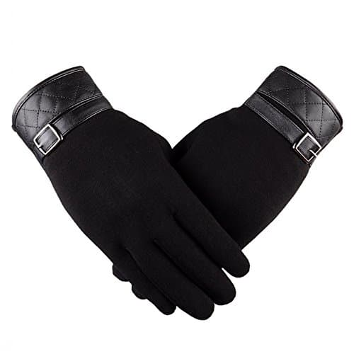 Eianru Mens Glove NEW TouchScreen Cold Weather Thick lining Driver Outdoor Gloves,Black