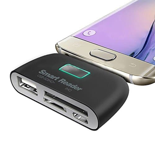 4 in 1 OTG/TF/SD Smart Card Reader Adapter with Micro USB Charge Port For Phone