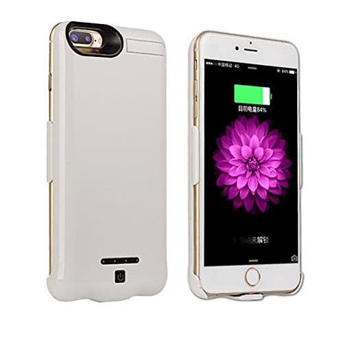 iPhone 7 Plus Battery Case 10000mAh Ultra Slim Extended Backup Power Bank Battery Charger Case Cover For Apple iPhone 7 Plus/6s Plus/6 Plus(5.5 inch) (White)