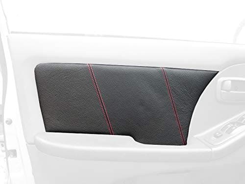 RedlineGoods door insert covers - front compatible with Hyundai Elantra 2001-05 Black Alcantara-Blue thread