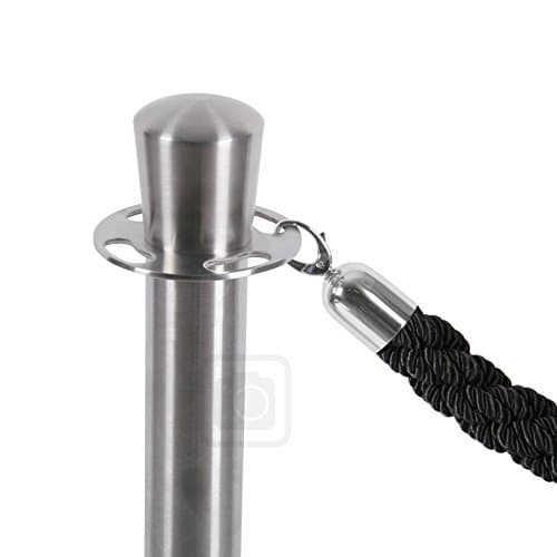 Ropes for Barrier Post Queue System - Satin Chrome Hooks- Red Blue Black (Black Velour)