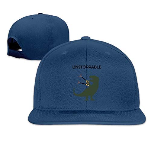 Hip Hop Flat Brim Hat Dinosaur T-Rex 100% Cotton Adjustable Baseball Cap