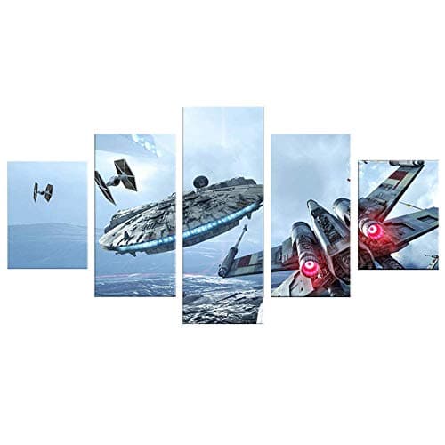 JSBVM Modular Canvas HD Prints Wall Art Painting 5 Pieces Star War Picture Poster Home Decor for Living Room
