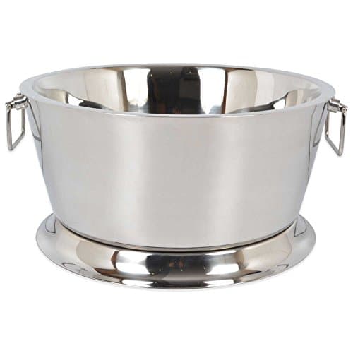Double Walled With Raised Base Stainless Steel 17-Inch Beverage Tub, 21 Quart Capacity, Great For Parties And Picnics