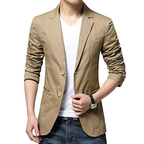 KIMILILY Sports Jacket for Men Cotton Blazer Jackets Two Button Casual Suit Coats