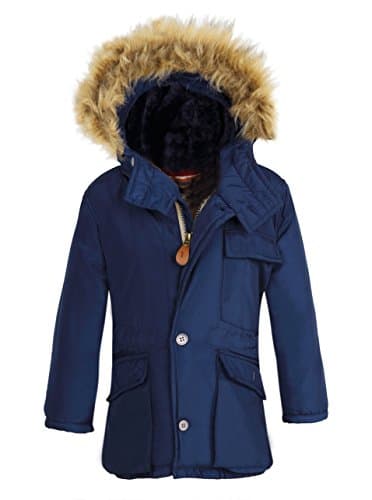 Boy's Technical Heavyweight Hooded Jackets Navy Size 6