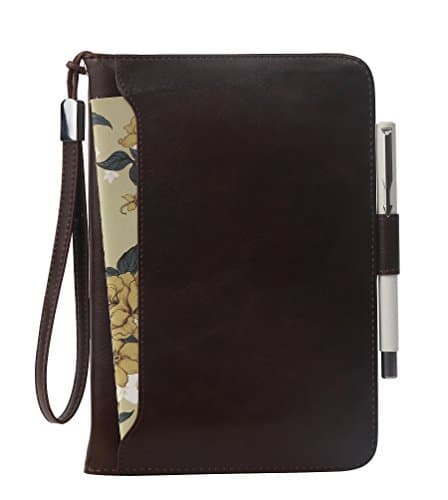 Maibooji Premium PU Leather Case for Ipad Mini 1, Mini 2, Mini 3, Mini 4, with Card Slots,Kickstand,Document Pocket,Pencil Holder,Elastic Hand Strap-Coffe