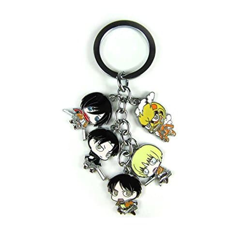 Ciplak Death Note Naruto One Piece Totoro Keychain Sword Art Online Fairy Tail Attack On Titan Keyring Key Chain Fan Collection (Attack On Titan)