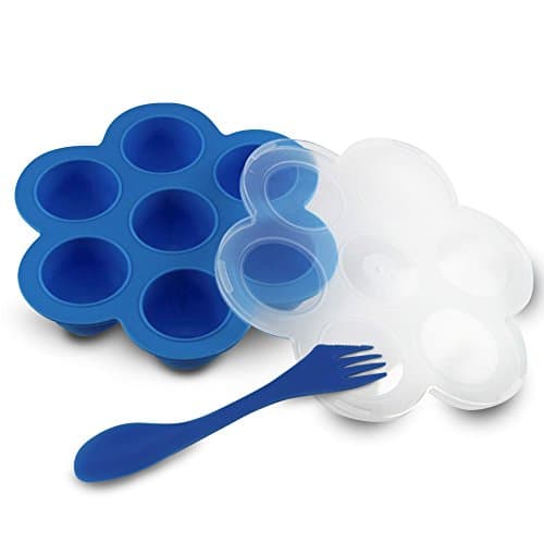 Delecch Silicone Egg Bites Molds for Instant Pot Accessories for 5,6,8 qt Pressure Cooker, FDA Approved Reusable Storage Container, Freezer Trays with Lid