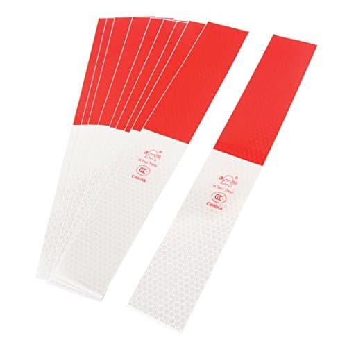 10 Pcs Car Truck Reflective Hex Dot Printed Sticker Red Silver Tone