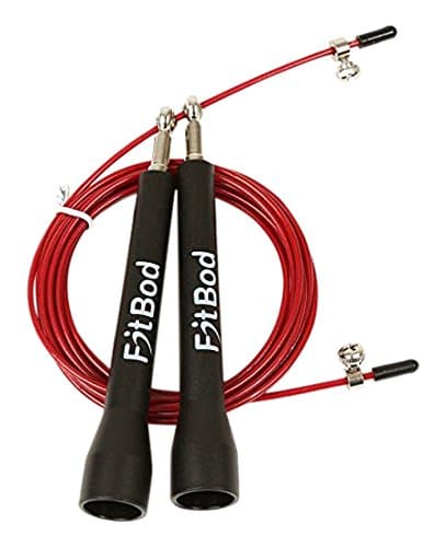 Fit Bod High Speed Skipping Rope – Free Storage Pouch – Ultimate Full Body Workout Training for Crossfit, Boxing, HIIT, MRT, MMA, Circuit Training, Cardio